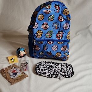 Disney Blue Backpack with Cartoon Characters
